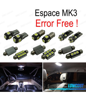 KIT 10 AMPOULES LED INTÉRIEUR POUR RENAULT ESPACE 3 III MK3 97-02