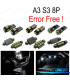 KIT 12 AMPOULES LED INTÉRIEUR AUDI A3 S3 8P 06-13