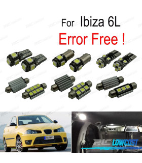 KIT 10 AMPOULES LED INTÉRIEUR POUR SEAT IBIZA MK4 MK IV 6L 02-08