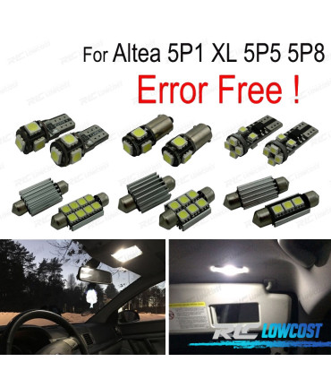 KIT 11 AMPOULES LED INTÉRIEUR POUR SEAT ALTEA 5P 1 XL 5P5 5P8 04-15