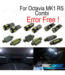 KIT 12 AMPOULES LED INTÉRIEUR POUR SKODA OCTAVIA 1 MK1 MK I RS KOMBI 1U5 BREAK WAGON 96-04