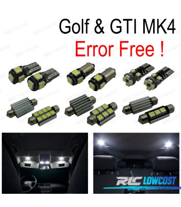 KIT 15 AMPOULES LED INTÉRIEUR POUR VOLKSWAGEN VW GTI GOLF 4 MK4 MKIV 99-05