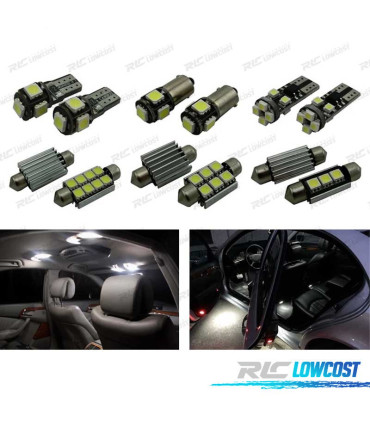 KIT 12 AMPOULE LED INTERIEUR POUR MERCEDES CLASSE E W124 BERLINE BREAK E200 E220 E250 E280 E300 E320 E420 E500 E36 AM