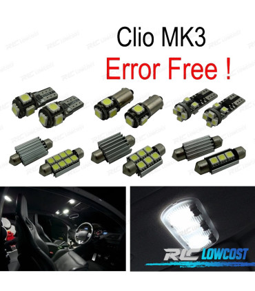 KIT 15 AMPOULES LED INTÉRIEUR POUR RENAULT CLIO III MK3 GRAND TOUR 06-12