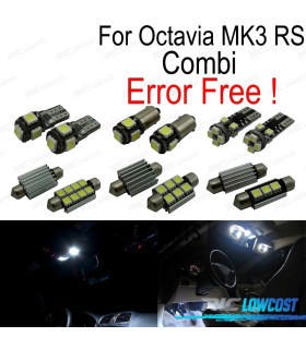KIT 13 AMPOULES LED INTÉRIEUR POUR SKODA OCTAVIA 3 MK III RS COMBI 5E5 13-