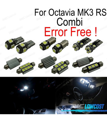 KIT 13 AMPOULES LED INTÉRIEUR POUR SKODA OCTAVIA 3 MK III RS COMBI 5E5 13-