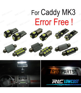 KIT 15 AMPOULES LED INTÉRIEUR POUR VOLKSWAGEN VW CADDY MK3 MKIII 04-14