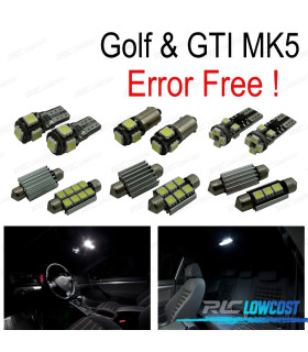 KIT 13 AMPOULES LED INTÉRIEUR POUR VOLKSWAGEN VW GTI GOLF 5 MK5 MKV 06-09