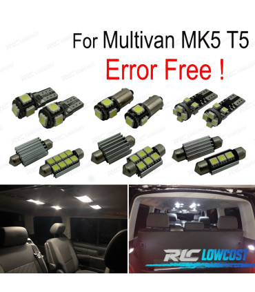 KIT 18 AMPOULES LED INTÉRIEUR POUR VOLKSWAGEN VW MULTIVAN MK5 T5 03-15