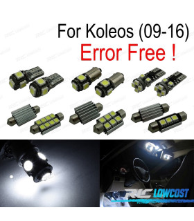 KIT 12 AMPOULES LED INTÉRIEUR POUR RENAULT KOLEOS 09-16
