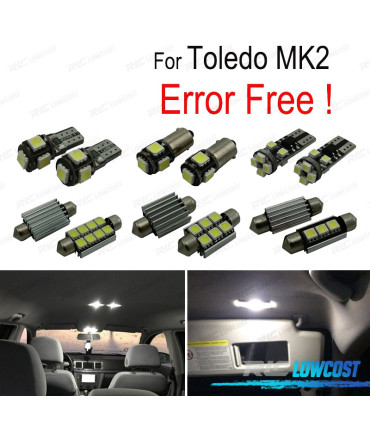KIT 16 AMPOULES LED INTÉRIEUR TOLEDO MK2 1M 1M2 99-04
