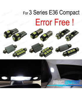 KIT 16 AMPOULES LED INTÉRIEUR POUR BMW SÉRIE 3 E36 BERLINE COMPACT 316G 316I 318TDS 318TI 323TI 94-00