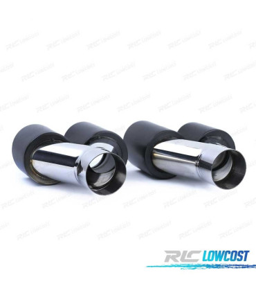 EMBOUT D´ÉCHAPPEMENT DOUBLE SORTIE 2x 89MM ACIER INOXYDABLE NOIR MAT