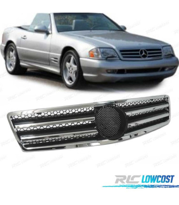 CALANDRE AMG POUR MERCEDES SL R129 89-98 NOIR CHROMÉ