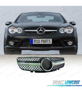 CALANDRE MERCEDES SL R230 01-08 LOOK SPORT AMG NOIR CHROMÉ