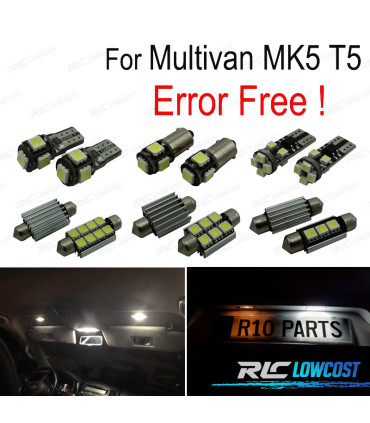 KIT 18 AMPOULES LED INTÉRIEUR POUR VOLKSWAGEN VW MULTIVAN MK5 T5 03-15