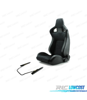 KIT SIÈGE SEMI BAQUET TYPE RS EN CUIR ET ALCANTRA NOIR
