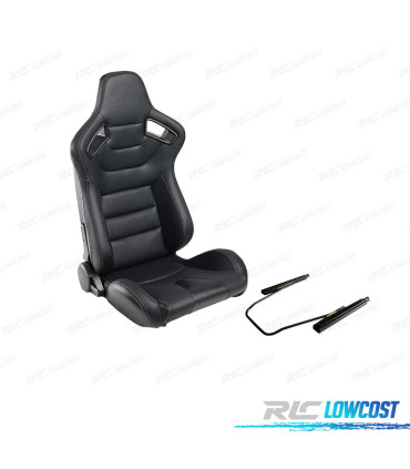 KIT BANC SEMI BAQUET TYPE RS EN CUIR NOIR