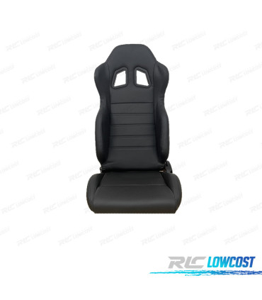 SIÈGE SPORT SEMI-BAQUET UNIVERSEL STYLE SPARCO CUIR NOIR