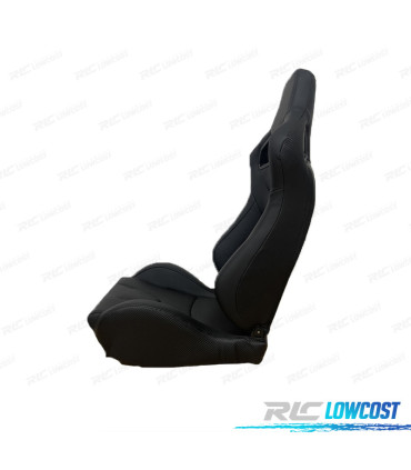 SIÈGE SEMI BAQUET TYPE RS EN CUIR NOIR CUIR SYNTHETIQUE