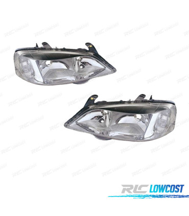 PHARES POUR OPEL ASTRA G 98-04 FOND CHROMÉ