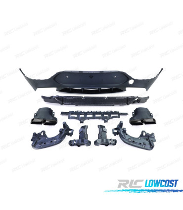 DIFFUSEUR ARRIÈRE MERCEDES CLASSE GLC C253 COUPE 16-19 LOOK GLC63 + EMBOUT D´ÉCHAPPEMENT NOIR