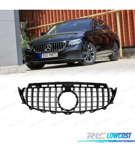 CALANDRE MERCEDES CLASSE E W213 16-19 LOOK AMG GTR NOIR CHROMÉ