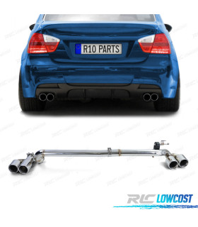 JEU DE CONVERSION 4 TUBES D'ÉCHAPPEMENT BMW E90 E91 LOOK M DOUBLE DES DEUX CÔTÉS