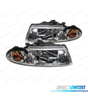 PHARES POUR MITSUBISHI CARISMA 99-05 FOND CHROMÉ