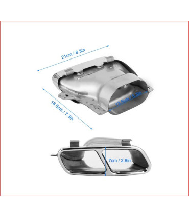 EMBOUTS D'ÉCHAPPEMENT MERCEDES CLASSE A W176 CLA W117 GLA X156 LOOK A45 AMG