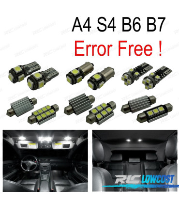 KIT 18 AMPOULES LED INTÉRIEUR AUDI A4 S4 B6 B7 02-08