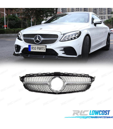 CALANDRE POUR MERCEDES W205 18-21 LOOK AMG CHROME DIAMOND