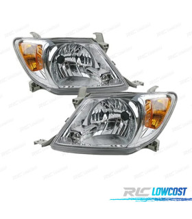 PHARES TOYOTA HILUX VIGO PICK-UP 05-11 FOND CHROMÉ