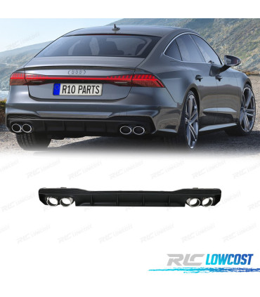 DIFFUSEUR AUDI A7 S LINE 19- LOOK S7 + EMBOUTS D'ECHAPPEMENTS CHROME