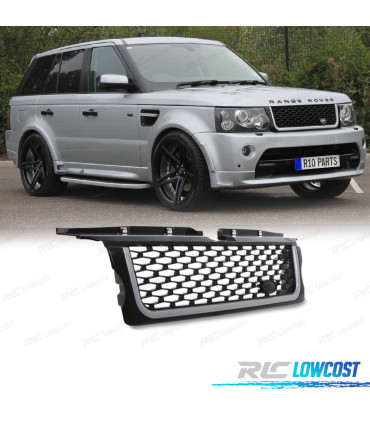 GRILLE RANGE ROVER SPORT 05-09 LOOK AUTOBIOGRAPHY NOIR BRILLANT ARGENT