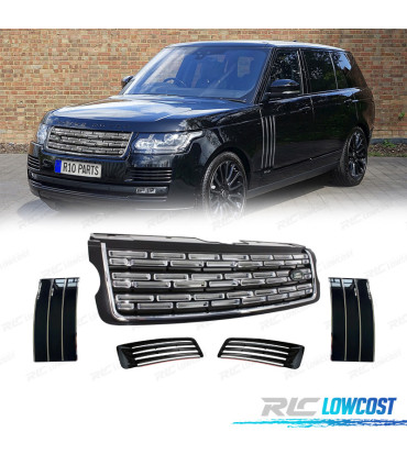KIT GRILLES RANGE ROVER VOGUE 13-17 LOOK SVA AUTOBIOGRAPHY NOIR BRILLANT CHROMÉ