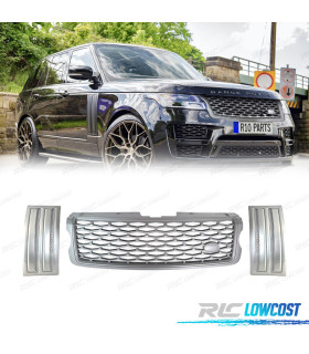 KIT GRILLE + ENTRÉES D'AIR LATÉRALES RANGE ROVER VOGUE 13-17 LOOK SVO ARGENT