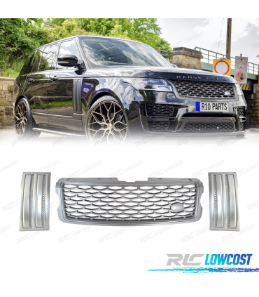 KIT GRILLE + ENTRÉES D'AIR LATÉRALES RANGE ROVER VOGUE 13-17 LOOK SVO ARGENT