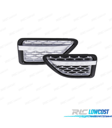 ENTRÉES D'AIR LATÉRALES RANGE ROVER SPORT 10-13 LOOK AUTOBIOGRAPHY NOIR BRILLANT ARGENT