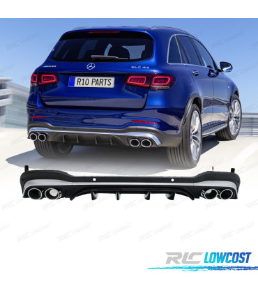 DIFFUSEUR MERCEDES GLC X253 SUV 19-22 LOOK AMG GLC43 NOIR CHROME