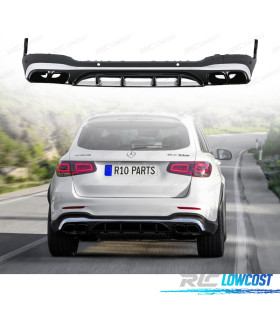 DIFFUSEUR MERCEDES GLC X253 SUV 19-22 LOOK AMG GLC63 NOIR CHROMÉE