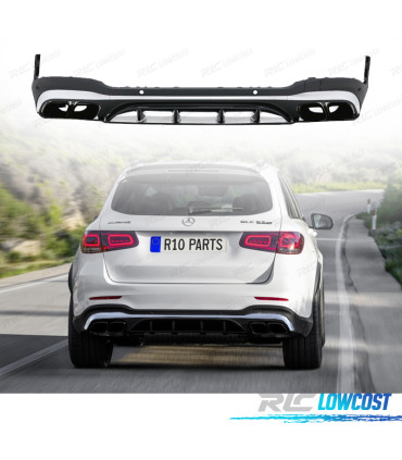 DIFFUSEUR MERCEDES GLC X253 SUV 19-22 LOOK AMG GLC63 NOIR CHROMÉE