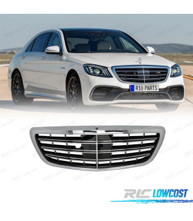 CALANDRE MERCEDES W222 18-20 LOOK S65 NOIR CHROMÉE