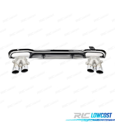 DIFFUSEUR MERCEDES W213 21-23 LOOK E53 NOIR CHROMÉE