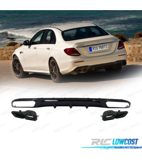 DIFFUSEUR ARRIÈRE MERCEDES W213 16-20 LOOK E63 + EMBOUT D´ÉCHAPPEMENT