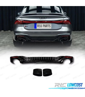 DIFFUSEUR ARRIÈRE AUDI A7 19-23 LOOK RS7 NOIR BRILLANT