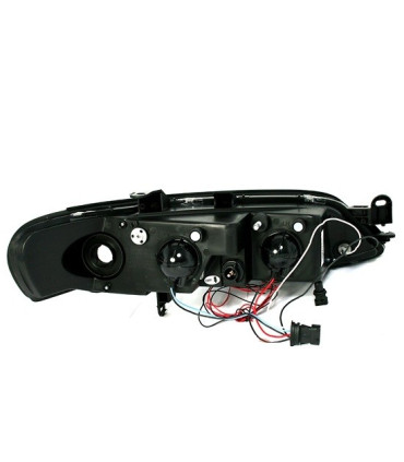 PHARES POUR OPEL VECTRA B 96-98 ANGEL EYES FOND NOIR