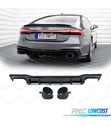 DIFFUSEUR AUDI A7 19-23 LOOK RS7 NOIR BRILLANT