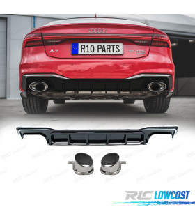 DIFUSEUR AUDI A7 19-23 LOOK RS7 NOIR BRILLANT CHROMEÉE