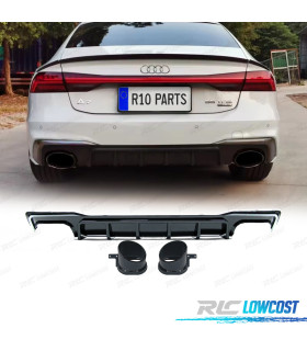 DIFUSEUR AUDI A7 19-23 LOOK RS7 NOIR BRILLANT CHROME